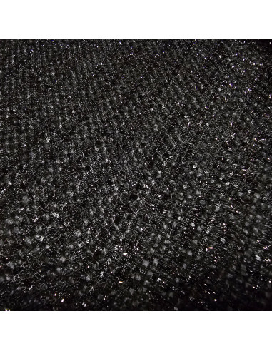 Tissu, Lainage Façon Chanel, Noir Profond, Laize 140 cm, 100% Laine Vierge