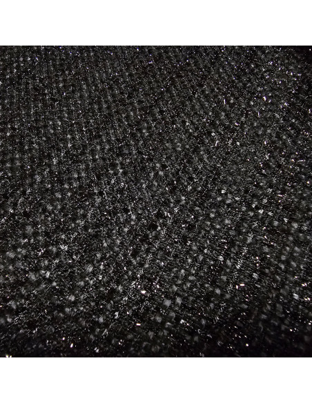 Tissu, Lainage Façon Chanel, Noir Profond, Laize 140 cm, 100% Laine Vierge