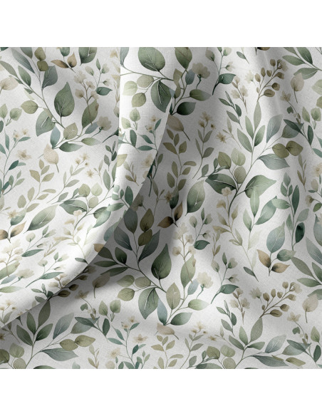 Popeline de coton, impression digitale, feuillage
