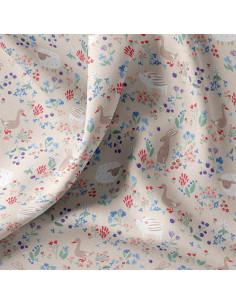 Cretonne de coton, animaux de la ferme 2