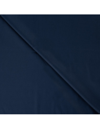 Tissu, Satin de Coton Uni, Bleu Marine, Laize 150 cm, 100% Coton 115g/m²
