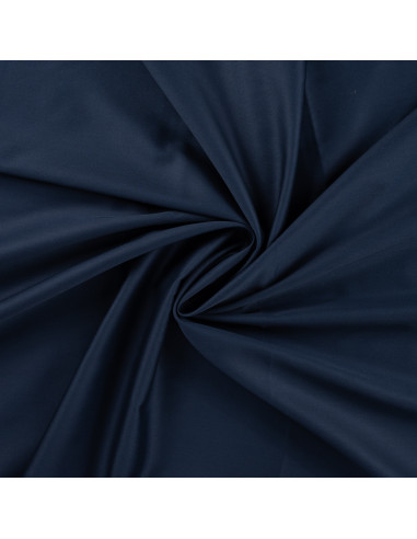 Tissu, Satin de Coton Uni, Bleu Marine, Laize 150 cm, 100% Coton 115g/m²