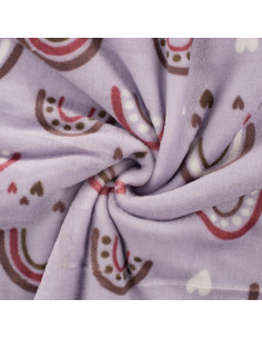 Polaire doudou, double face, arc-en-ciel et coeurs 2