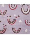 Polaire doudou, double face, arc-en-ciel et coeurs
