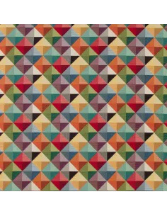 Tissu, Jacquard Gobelin Diamants, Multicolore, Laize 140 cm, Coton Mélangé 425g/m²
