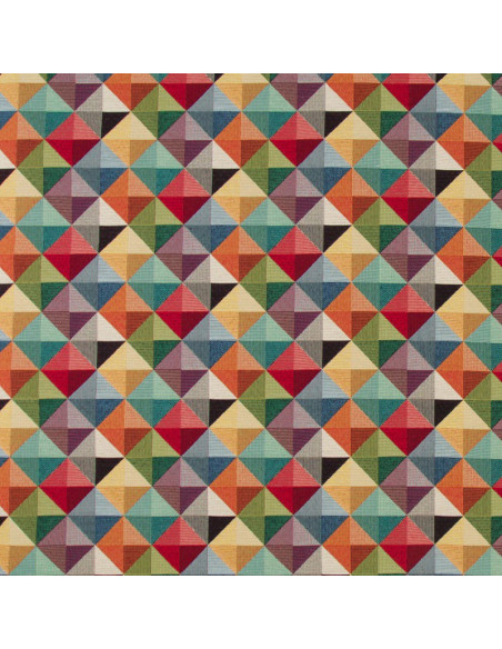 Tissu, Jacquard Gobelin Diamants, Multicolore, Laize 140 cm, Coton Mélangé 425g/m²