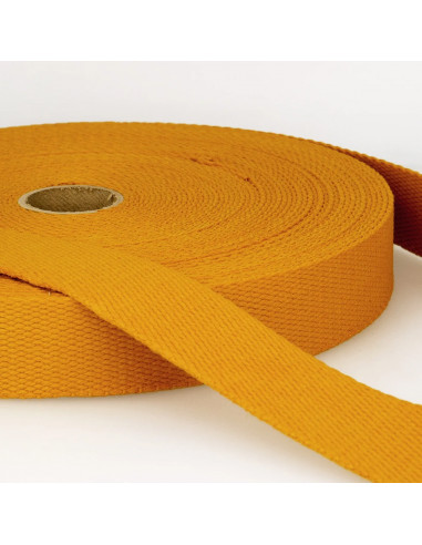 Sangle coton, 30mm, jaune moutarde