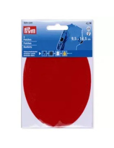 Renforts imitation daim, thermocollant, 9,5 x 14,5 cm, rouge