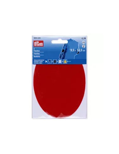 Renforts imitation daim, thermocollant, 9,5 x 14,5 cm, rouge
