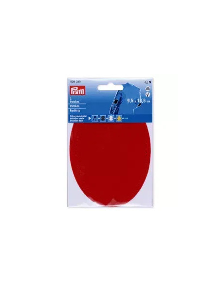 Renforts imitation daim, thermocollant, 9,5 x 14,5 cm, rouge