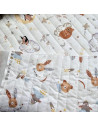 Matelassé coton, double face piqures verticales, coton, oursons et lapins