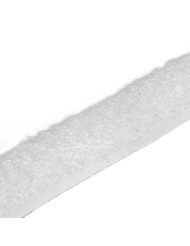 Auto-agrippant à coudre, coté velours, 20mm, blanc