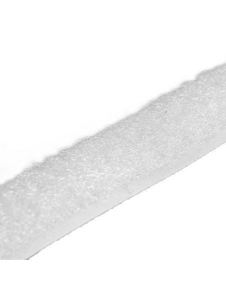 Auto-agrippant à coudre, coté velours, 20mm, blanc