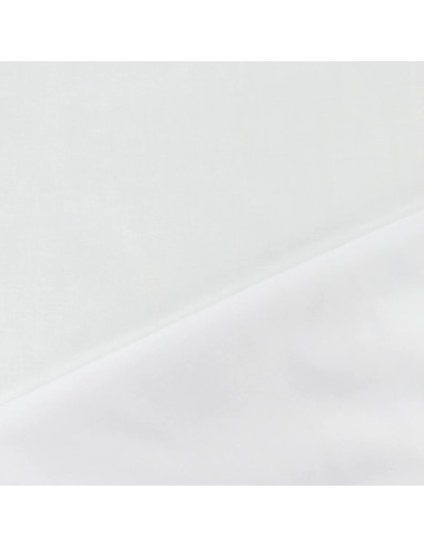 Tissu, Batiste de Coton Unie, Blanc Pur, Laize 150 cm, 100% Coton 70g/m²