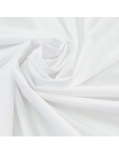 Tissu, Batiste de Coton Unie, Blanc Pur, Laize 150 cm, 100% Coton 70g/m²