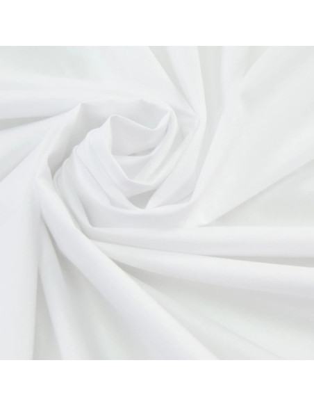 Tissu, Batiste de Coton Unie, Blanc Pur, Laize 150 cm, 100% Coton 70g/m²