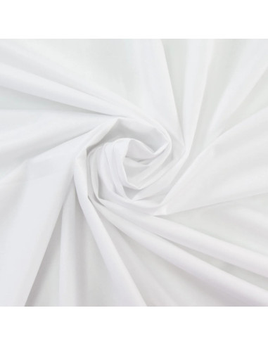 Tissu, Batiste de Coton Unie, Blanc Pur, Laize 150 cm, 100% Coton 70g/m²