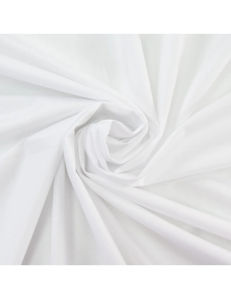Tissu, Batiste de Coton Unie, Blanc Pur, Laize 150 cm, 100% Coton 70g/m²