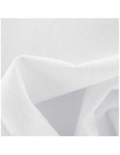 Tissu, Alèse Imperméable Éponge, Blanc, Laize 195 cm, Protection Literie Coton Polyester Enduit PU