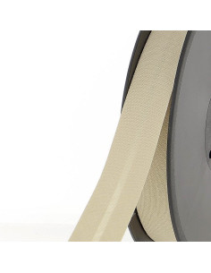 Biais tout textile, polycoton, 20mm, beige