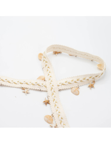 Galon frange, coquillages et étoiles