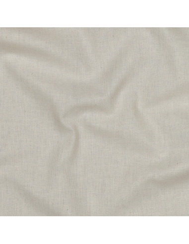 Tissu, Popeline de Coton Unie, Naturel, Laize 150 cm, 100% Coton 195g/m²
