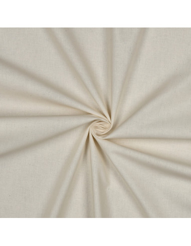 Tissu, Popeline de Coton Unie, Naturel, Laize 150 cm, 100% Coton 195g/m²