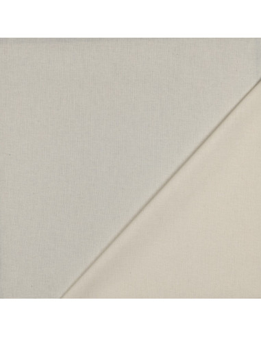 Tissu, Popeline de Coton Unie, Naturel, Laize 150 cm, 100% Coton 195g/m²
