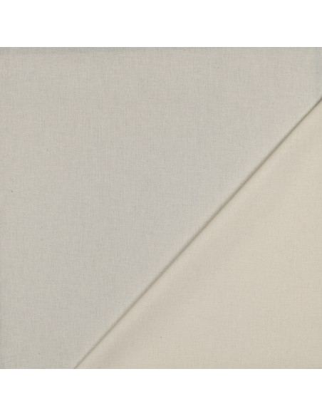 Tissu, Popeline de Coton Unie, Naturel, Laize 150 cm, 100% Coton 195g/m²