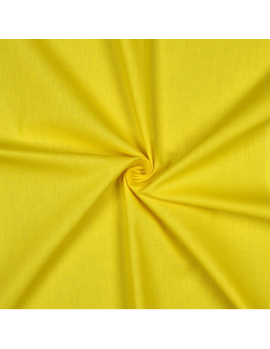 Tissu, Popeline de Coton Unie, Jaune Citron, Laize 150 cm, 100% Coton 130g/m²