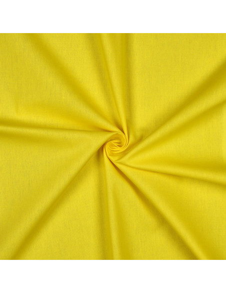 Tissu, Popeline de Coton Unie, Jaune Citron, Laize 150 cm, 100% Coton 130g/m²