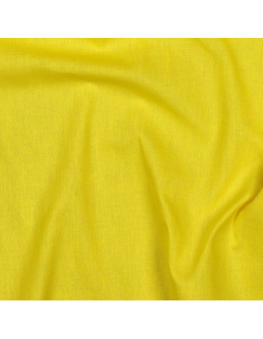 Tissu, Popeline de Coton Unie, Jaune Citron, Laize 150 cm, 100% Coton 130g/m²