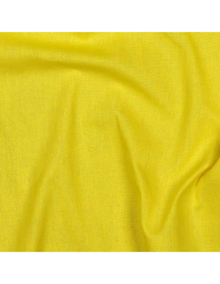Tissu, Popeline de Coton Unie, Jaune Citron, Laize 150 cm, 100% Coton 130g/m²