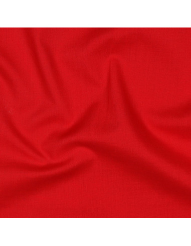 Tissu, Popeline de Coton Unie, Rouge, Laize 150 cm, 100% Coton Oeko-Tex 195g/m²