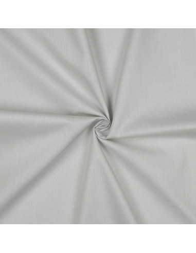 Tissu, Popeline de Coton Unie, Gris Clair, Laize 150 cm, 100% Coton 130g/m²