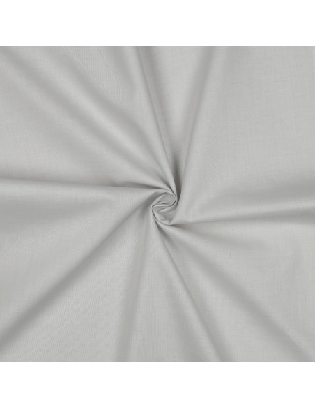 Tissu, Popeline de Coton Unie, Gris Clair, Laize 150 cm, 100% Coton 130g/m²