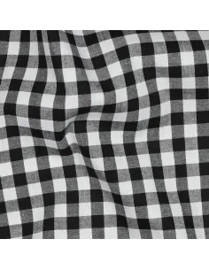 Tissu, Vichy Carreaux Moyens 10mm, Noir, Laize 144 cm, 100% Coton 110g/m² 2