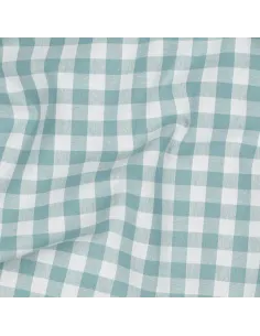 Tissu, Vichy Carreaux 10mm, Vert Céladon, Laize 144 cm, 100% Coton 110g/m² 2