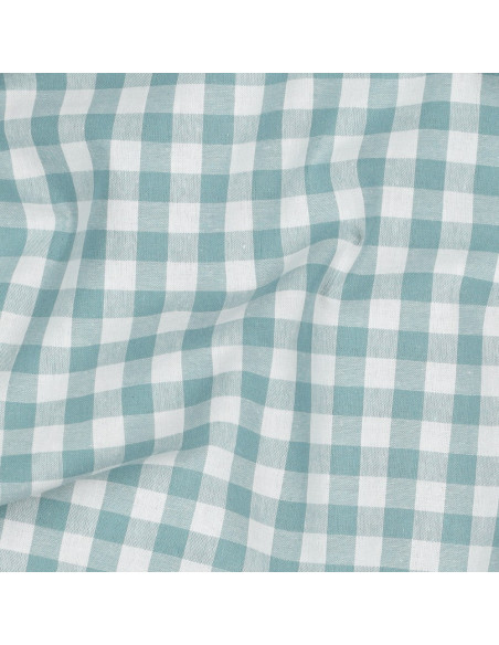 Tissu, Vichy Carreaux 10mm, Vert Céladon, Laize 144 cm, 100% Coton 110g/m²