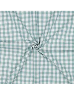 Tissu, Vichy Carreaux 10mm, Vert Céladon, Laize 144 cm, 100% Coton 110g/m²
