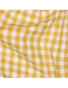 Tissu, Vichy Carreaux 10mm, Jaune Moutarde, Laize 144 cm, 100% Coton 110g/m² 2