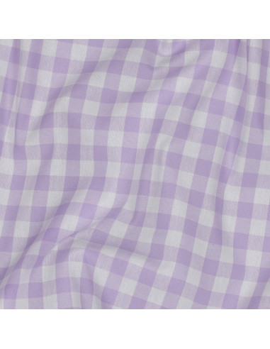 Tissu, Vichy Carreaux 10mm, Lilas, Laize 144 cm, 100% Coton 110g/m²