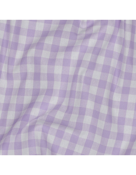 Tissu, Vichy Carreaux 10mm, Lilas, Laize 144 cm, 100% Coton 110g/m²
