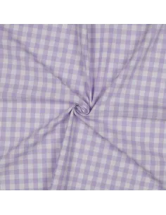 Tissu, Vichy Carreaux 10mm, Lilas, Laize 144 cm, 100% Coton 110g/m²