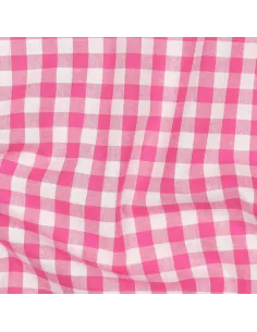 Tissu, Vichy Carreaux 10mm, Rose Fuchsia, Laize 144 cm, 100% Coton 110g/m² 2
