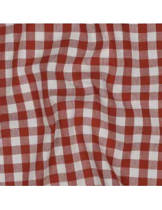 Tissu, Vichy Carreaux 10mm, Terra Cotta, Laize 144 cm, 100% Coton 110g/m² 2
