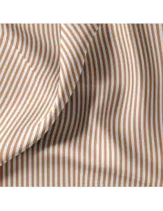 Tissu, Cretonne de Coton Rayures, Noisette, Laize 150 cm, 100% Coton 115g/m² 2