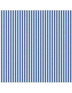 Cretonne de coton, rayures, bleu