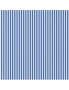 Tissu, Cretonne de Coton Rayures, Bleu, Laize 150 cm, 100% Coton 115g/m²