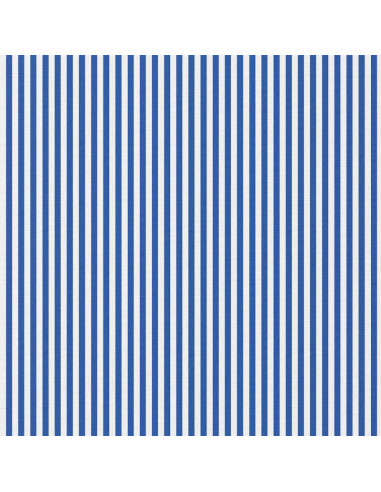 Tissu, Cretonne de Coton Rayures, Bleu, Laize 150 cm, 100% Coton 115g/m²